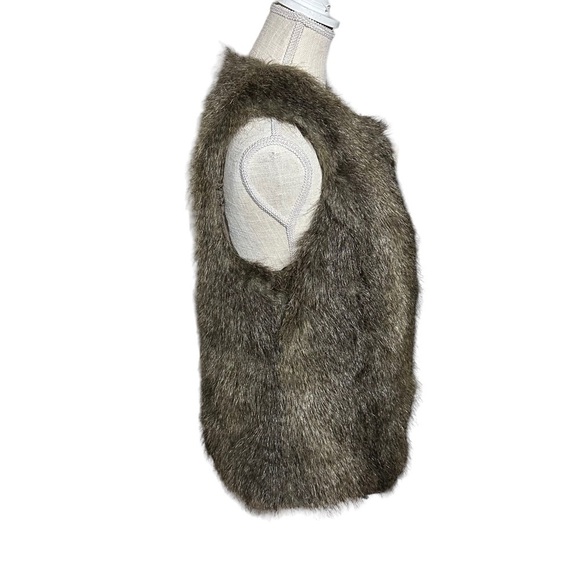 The Limited Forenza Brown Tan Shaggy Faux Fur Sleeveless Sweater Vest Sz M/L NWT - Picture 8 of 14